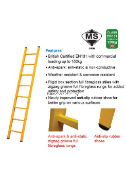 Everlas Full Fibreglass Single Pole Ladder Ffg Series