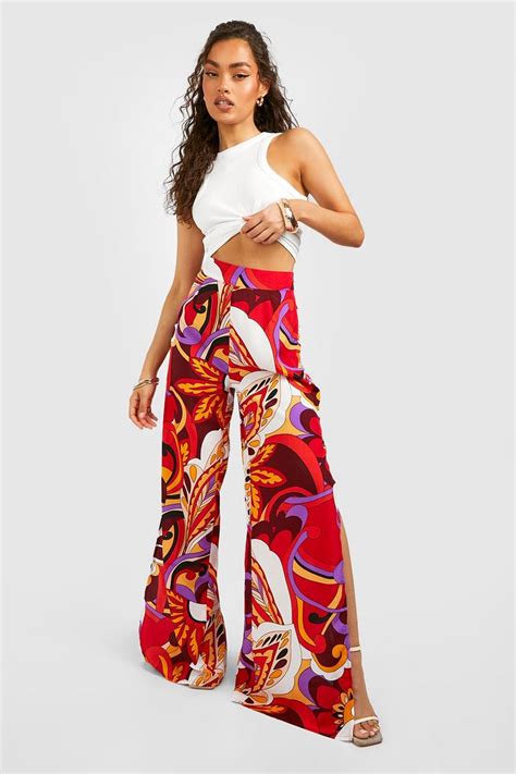 Printed Trousers Patterned Trousers Boohoo Uk