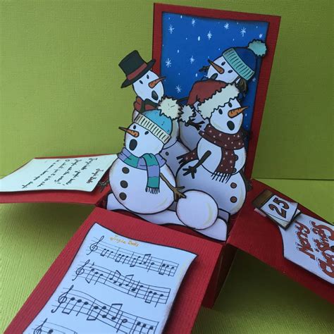 Snowman Card 3D Christmas Card Explosion Box Template Instant Download ...