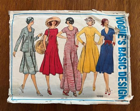 UNCUT Vintage 1970 S Vogue Basic Design 1399 Misses Dress And Jacket