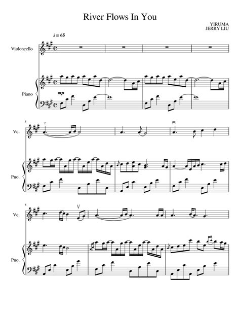 River Flows In You Cello And Piano Sheet Music For Piano Cello Solo