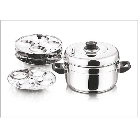 Vinod Stainless Steel Idli Maker 4 Tier Makes 16 Idlis Amazon Co