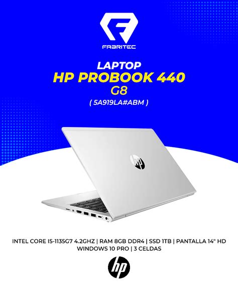 Laptop Hp Probook 440 G8 5a919laabm Intel Core I5 1135g7 42ghz Ram 8gb Ddr4 Ssd 1tb