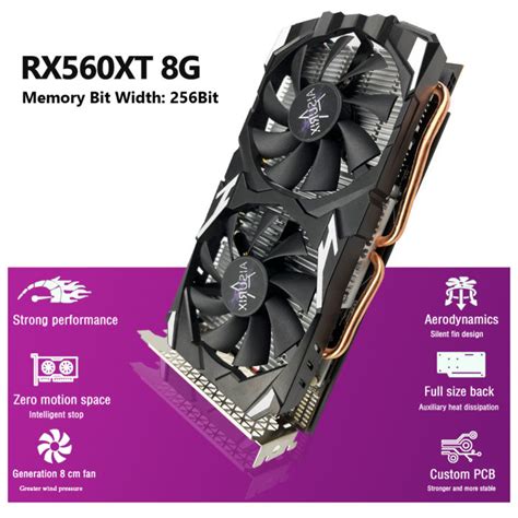 EH AISURIX New RX 560XT 8GB 100 Graphics Card Gaming GDDR5 Computer GPU ...