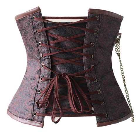 Steampunk Brown Steel Boned Waist Cincher Underbust Corset N10557