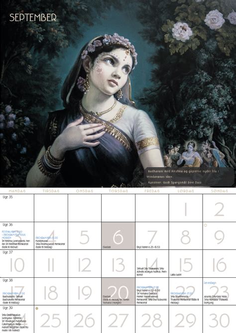 2018 VAISNAVA KALENDER Nyt Fra Hare Krishna