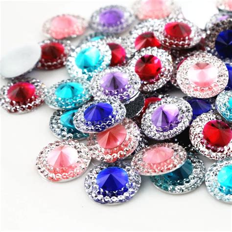 Neue Mode 40 St Cke 10mm 12mm Mischfarbe Flache R Ckseite Harz Cabochon