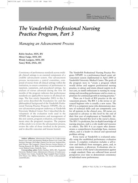 Fillable Online Mc Vanderbilt The Vanderbilt Professional Nursing