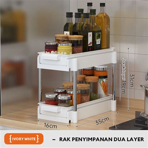 Rack Dapur Keranjang Geser Laci Rak Dapur Bawah Wastafel Kitchen Rak