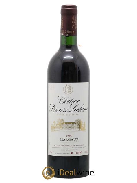 Acheter Château Prieuré Lichine 4ème Grand Cru Classé 2000 lot 135983