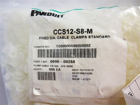 Panduit Ccs S M Cable Clip P Type Natural Fastener Open Bag