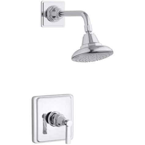 Kohler Pinstripe Polished Chrome 1 Handle Shower Faucet Trim Kit With Single Function Showerhead