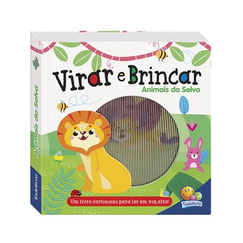 Livro Infantil Cartonado Virar E Brincar Animais Da Selva