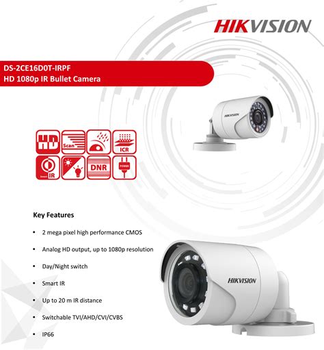 Hikvision Brand Bullet Camera Ds Ce D T Irpf Megapixel Mm