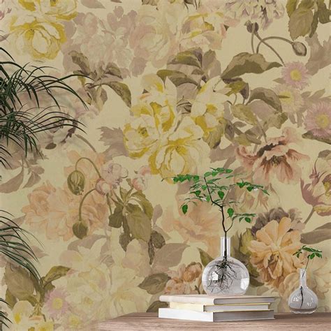 Delft Flower Wallpaper Metallic Gold By Designers Guild Pdg