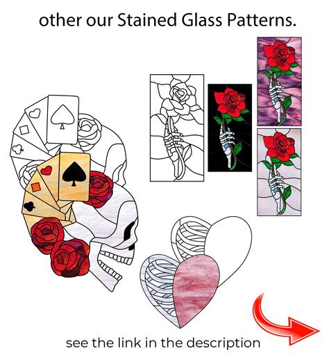 Skull Stained Glass Pattern 15 Stained Glass Panel Etsy