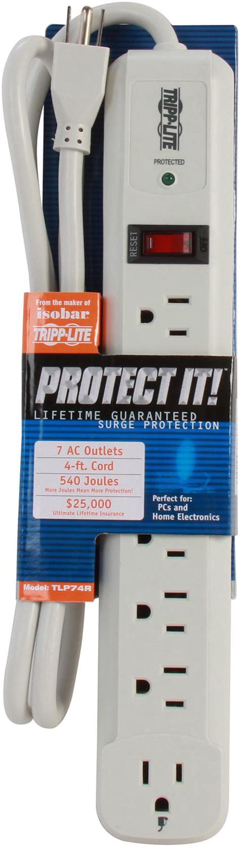 Tripp Lite Tlp74r 4 0 Feet 7 Outlets 1080 Joules Surge Suppressor