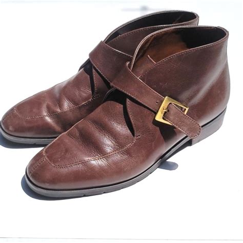 Etienne Aigner Brown Leather Monk Strap Marco Depop