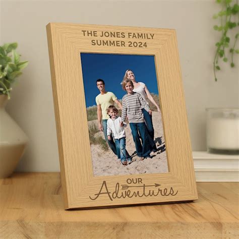 Personalised Our Adventures 5x7 Oak Finish Photo Frame Specialmoment