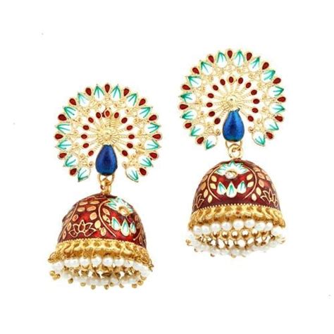 Buy Accessher Traditional Peacock Design Multicolour Meenakari Embedded