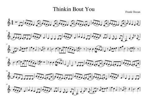 Thinkin Bout You Arr Julia Mills By Frank Ocean Sheet Music For