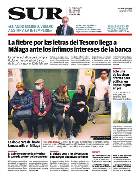 Las Portadas De Diario SUR Diario Sur 09 De Febrero De 2023