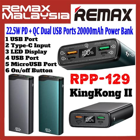 Authentic Type C PD Original Remax RPP 129 20000Mah 22 5W Super Fast