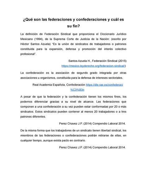 Qué son las federaciones y confederaciones y cuál es su fin Qué son