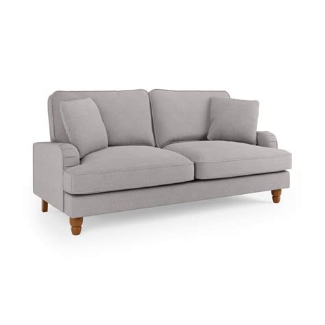 Beatrice Flatweave Grey 3 Seater Sofa Dunelm