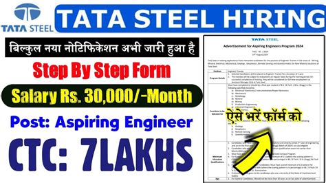 Tata Steel JET Recruitment 2024 आ गई बलकल नई भरत Tata Steel