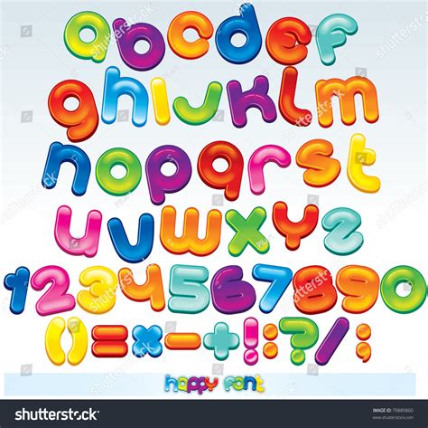 Multicolored Font, Available All Letters,Numbers And Signs Stock Photo ...