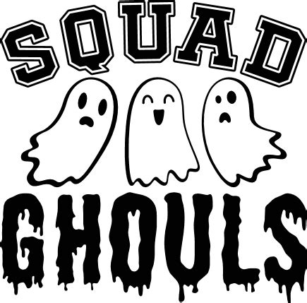 Squad Ghouls Free Svg File For Members Halloween T Shirt Design With