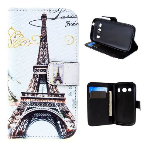 LEATHLUX Retro Paris Tower PU Cuir Stand Housse Etui Coque Case Cover