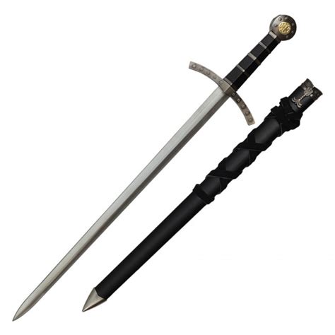 Knights Of Templar Crusader Sword 23 With Black Scabbard In Los