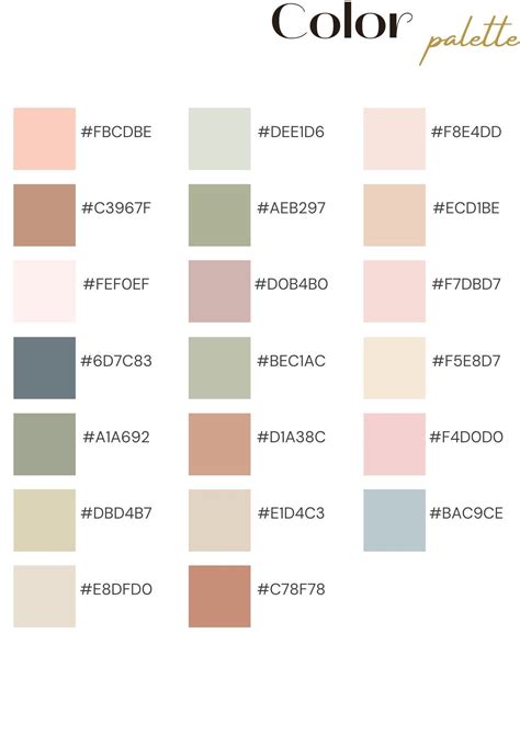 Color Palette Hex House Nude Design Pastel