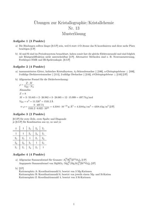Bungen Zur Kristallographie Kristallchemie Nr Musterl Sung