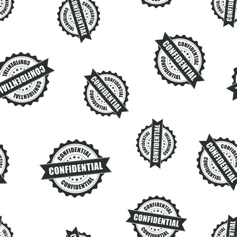 Confidential Rubber Stamp Seamless Pattern Background Business Concept