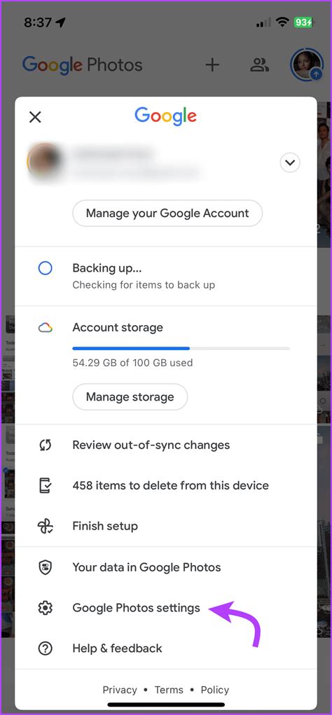 how to delete google photos back up