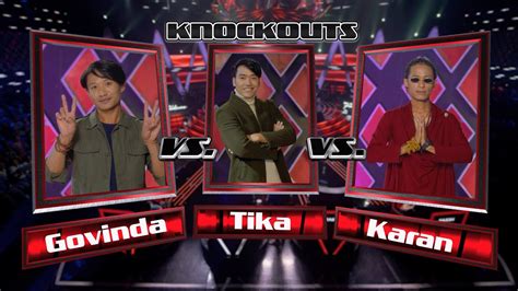 Govinda Vs Tika Vs Karan Knockout The Voice Of Nepal Season Youtube