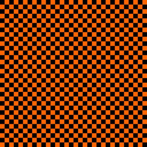 Quarter Inch Black And Orange Checkered Fabric Mtothefifthpower