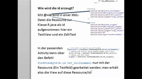 Android Tutorial Code Und Ressourcen Im Zusammenspiel Youtube