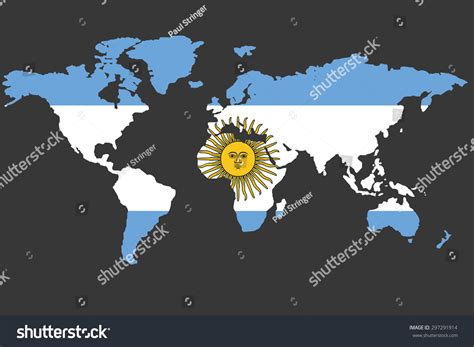 Illustrated Map World Flag Argentina Stock Vector (Royalty Free ...