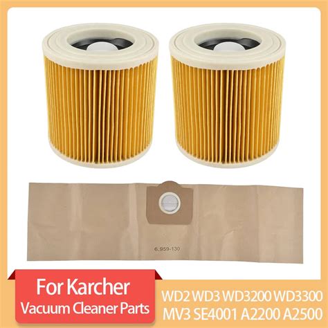 Sac à poussière et filtre HEPA pour aspirateur Karcher Wwiches pièces