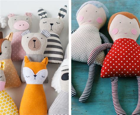 Animal dolls sewing patterns PDF Kid craft diy Animal stuffed | Etsy