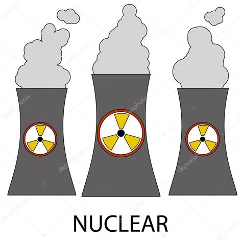 Icono de planta de energía nuclear aislado Vector de stock zozu