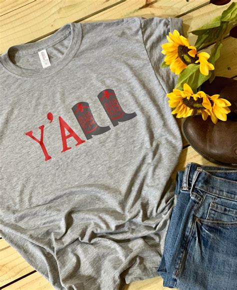 Yall Ladies Graphic T Shirt Custom T Shirts Western Tee Etsy