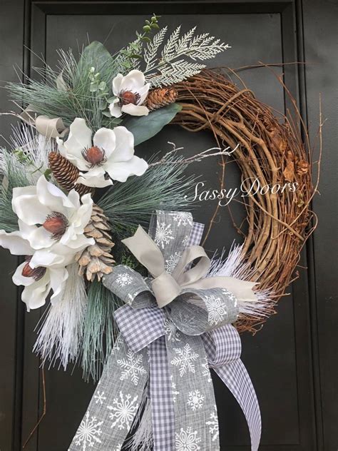 Winter Wreath Winter Wreath For Front Door Farmhouse Wreath Winter