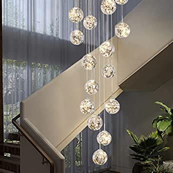 Bds Lighting Retro Multi Glass Balls Staircase Chandelier Spiral Modern