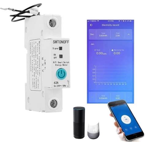 Eenergy Moniteur P Monophas Din Rail Wifi Smart Energy Compteur D