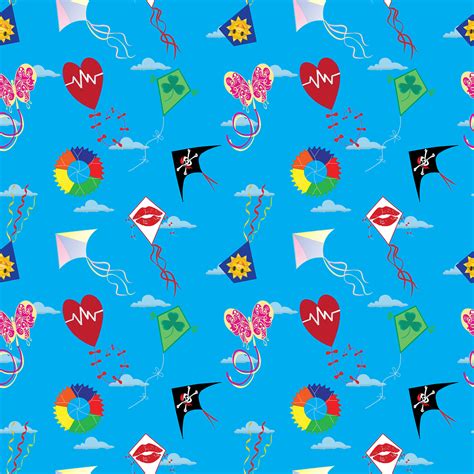 Download Kites Blue Background Kite Pattern Royalty Free Vector